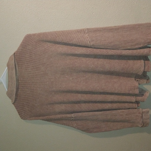 Ces femme Tan Ribbed Oversized Sweater Shacket M - Picture 5 of 5